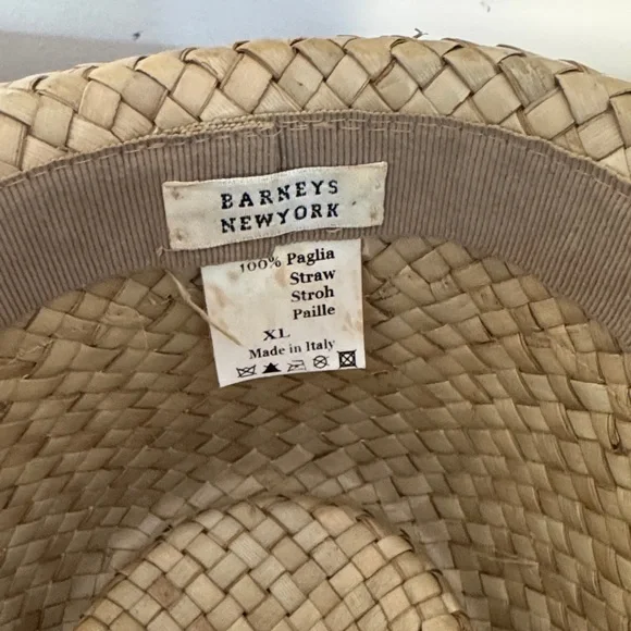 Barneys New York Tan Fedora with Red and Brown Band - Picture 2 of 7